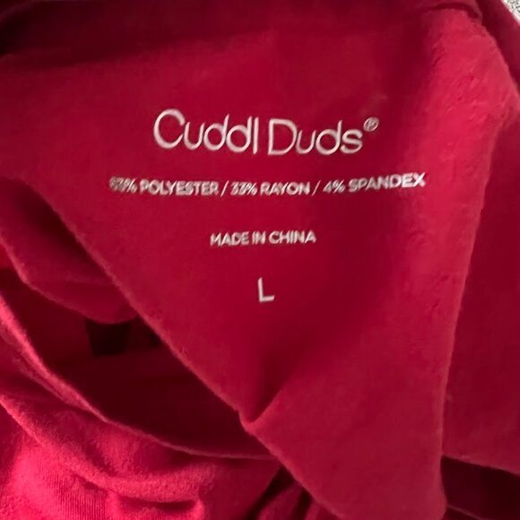 Cuddl Duds Red Long Sleeve Stretch Crew Neck Shirt Size Large - Picture 12 of 12